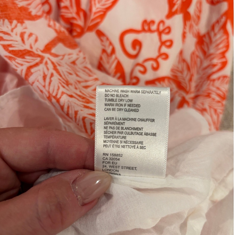 Ro's Garden Orange Floral Block-Print Tiered Maxi Dress Size M Anthropologie - Picture 7 of 7